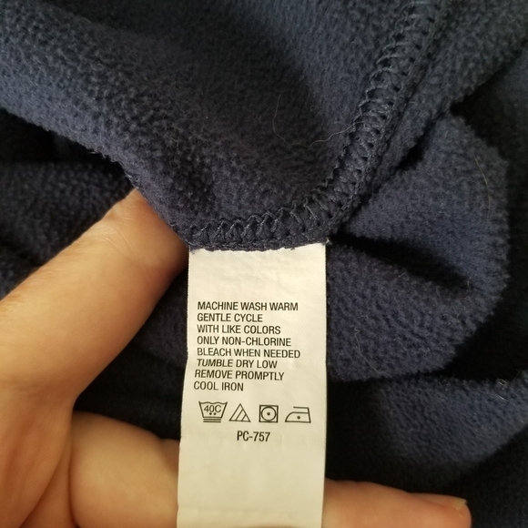 TImberland 1/4 Zip Fleece Pullover Navy/Gray Size M - Picture 3 of 9